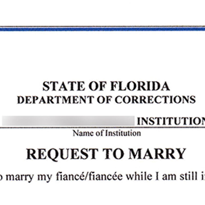 Marriage Procedure in Prison (Florida)