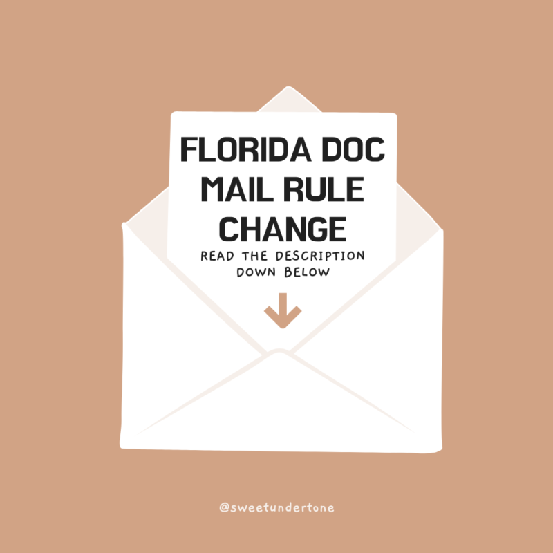 FDOC Mail Rule change takes effect on November 29th.